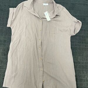 Blue ivy mushroom color button dress nwt